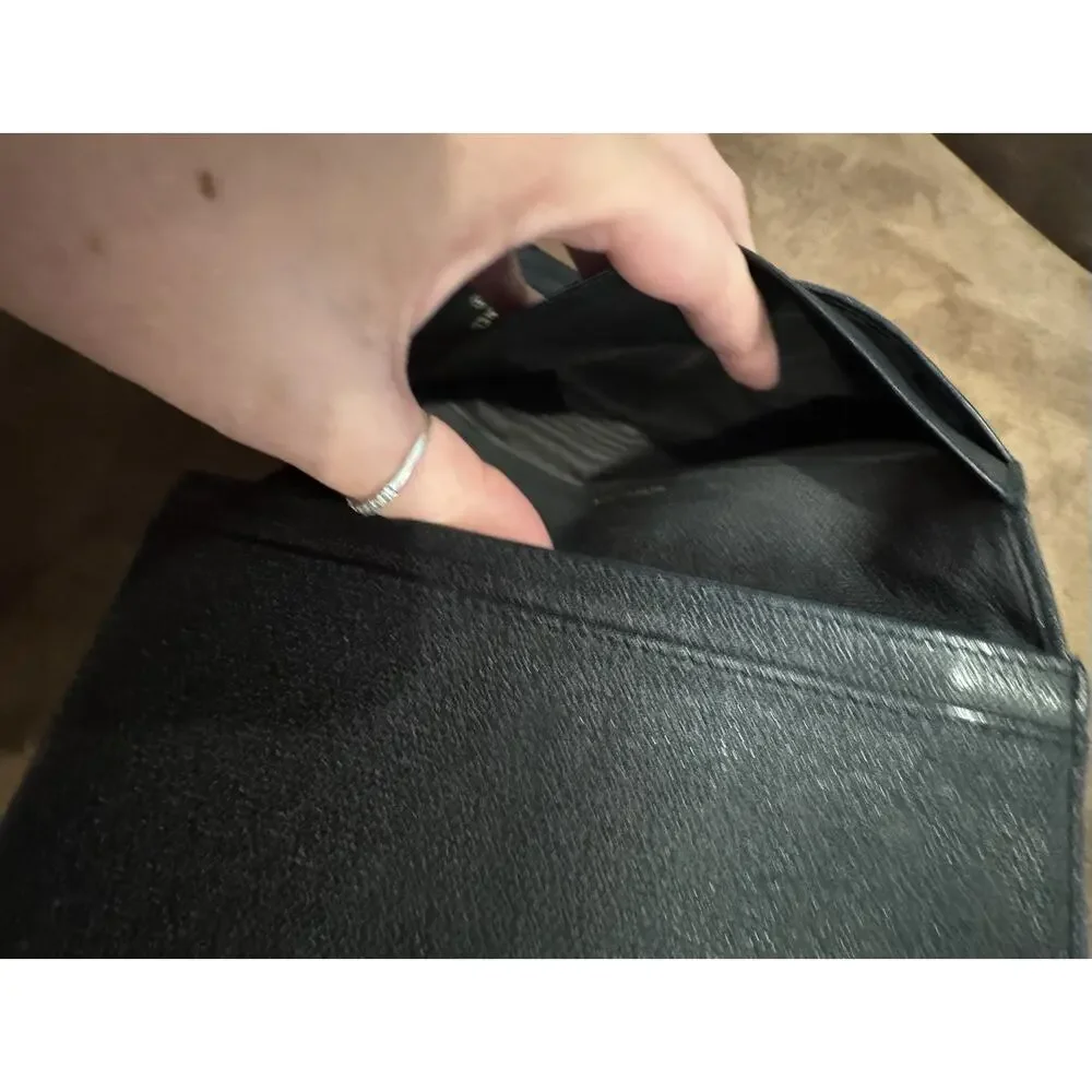 Vintage Chanel Bifold Long Wallet W COA Missing Zipper pull